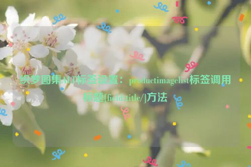 织梦图集ALT标签设置：productimagelist标签调用标题[field:title/]方法