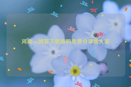 河南seo博客主题源码免费分享给大家