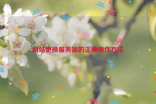 网站更换服务器的正确操作方法