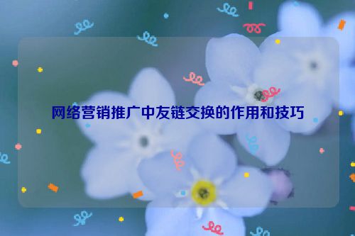 网络营销推广中友链交换的作用和技巧